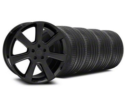 S197 Saleen Style Black Wheel and Sumitomo Maximum Performance HTR Z5 Tire Kit; 20x9 (05-14 Mustang)
