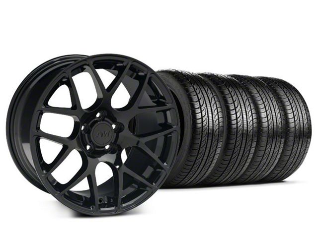 AMR Black Wheel and Pirelli Tire Kit; 18x8 (05-14 Mustang)