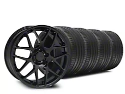 AMR Black Wheel and Sumitomo Maximum Performance HTR Z5 Tire Kit; 19x8.5 (15-23 Mustang GT, EcoBoost, V6)