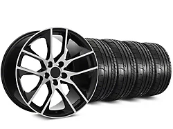 Magnetic Style Black Machined Wheel and Mickey Thompson Tire Kit; 19x8.5 (05-14 Mustang GT, V6)