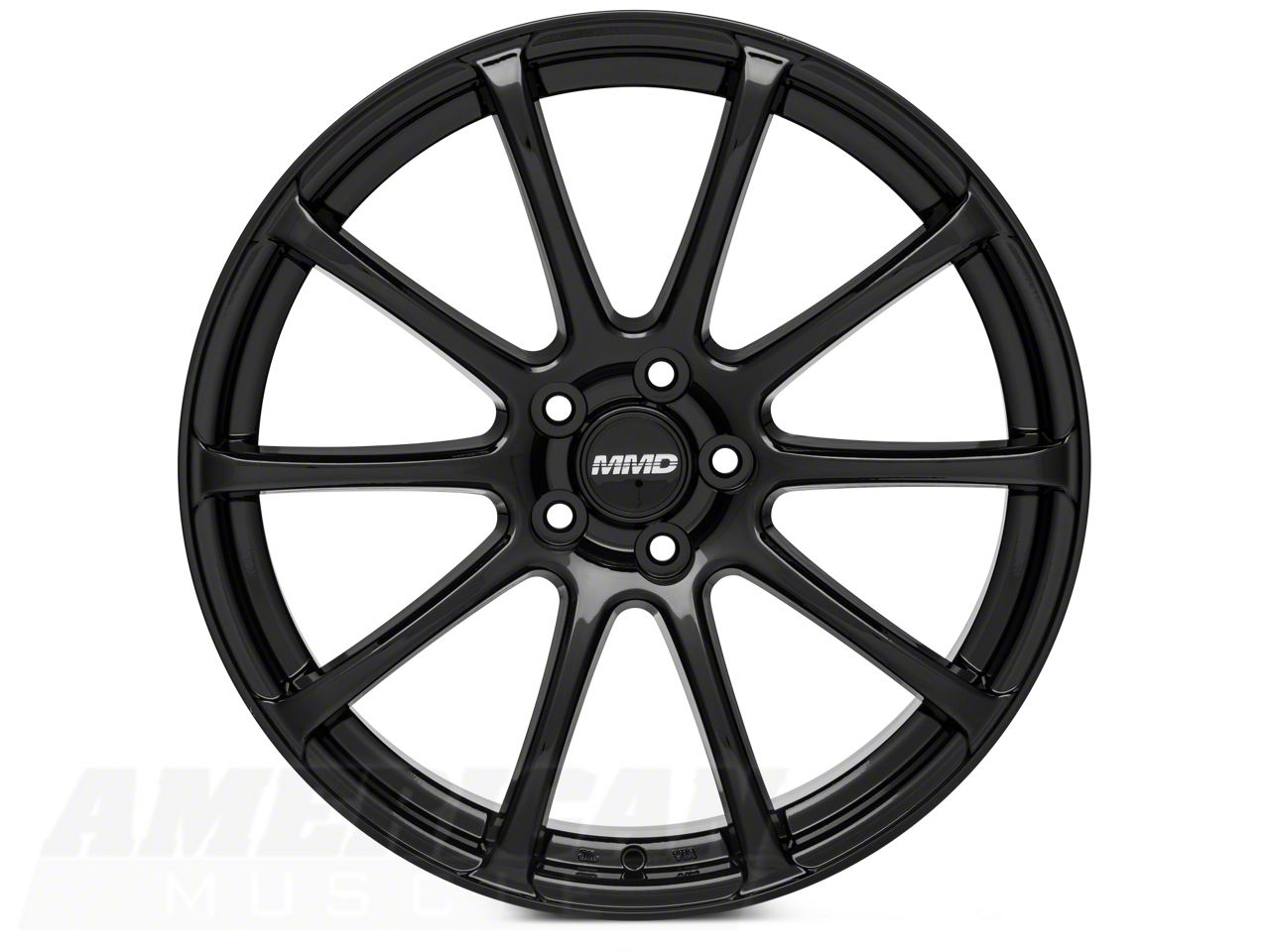 Mustang Staggered MMD Axim Gloss Black Wheel and Mickey