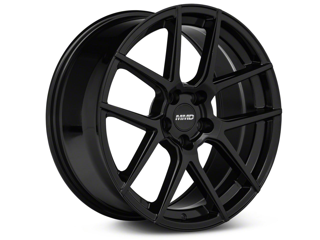 MMD Mustang Staggered Zeven Black Wheel and NITTO INVO Tire Kit