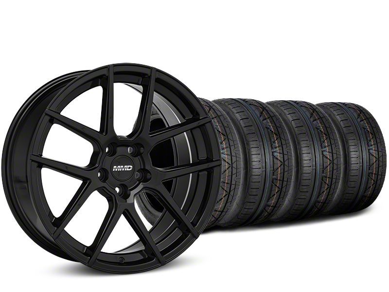 MMD Mustang Staggered Zeven Black Wheel and NITTO INVO Tire Kit