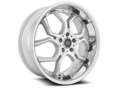 Blade Luxury BSL-477 Lazaro Silver Machined with Stainless Lip Wheel; 20x8.5; 35mm Offset (15-23 Mustang GT w/o Performance Pack, EcoBoost, V6)