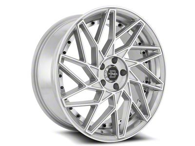 Blade Luxury RT-455 Venzo Silver and Machined Wheel; Rear Only; 24x9; 35mm Offset (05-09 Mustang)