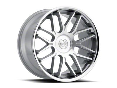Blaque Diamond Wheels BD-27 Silver Machine Center with Chrome SS Lip Wheel; 20x9; 20mm Offset (06-10 RWD Charger)