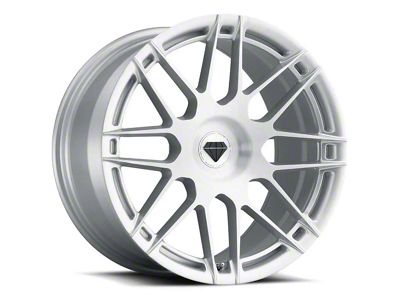 Blaque Diamond Wheels BD-F12 Silver with Brush Face DP Wheel; 20x10; 30mm Offset (15-23 Mustang GT, EcoBoost, V6)