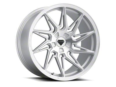 Blaque Diamond Wheels BD-F20 Silver Brush Face DP Wheel; Right Directional; Rear Only; 20x11; 35mm Offset (93-02 Camaro)