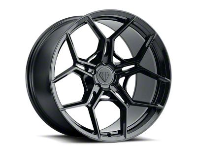 Blaque Diamond Wheels BD-F25 Gloss Black Wheel; Rear Only; 19x10; 20mm Offset (94-98 Mustang)