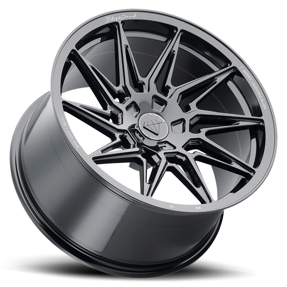 Blaque Diamond Wheels Charger BD-F20 Gloss Black SDP Wheel; Right