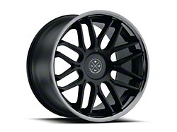 Blaque Diamond Wheels BD-27 Satin Black Center with Black Chrome SS Lip Wheel; Rear Only; 20x11; 45mm Offset (05-13 Corvette C6)