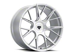 Blaque Diamond Wheels BD-F18 Silver with Brush Face DP Wheel; Rear Only; 20x10; 40mm Offset (97-04 Corvette C5)