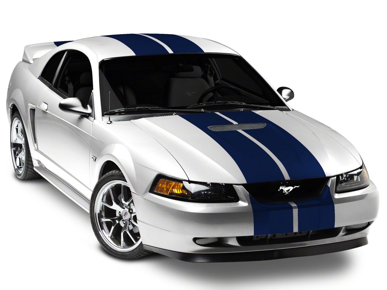 SEC10 Mustang GT500 Style Stripes; Blue; 10-Inch 26236G94