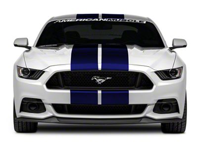 SEC10 GT500 Style Stripes; Blue; 10-Inch (15-23 Mustang)