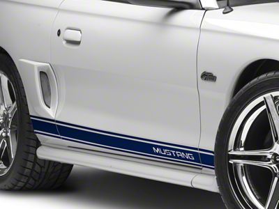 Rocker Stripes with Mustang Lettering; Blue (94-04 Mustang)