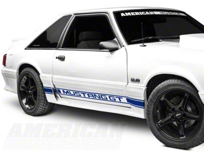 Rocker Stripes with Mustang GT Lettering; Blue (79-93 Mustang)