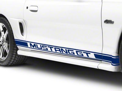 Rocker Stripes with Mustang GT Lettering; Blue (94-04 Mustang)