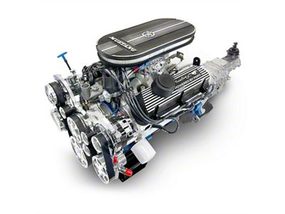 BluePrint Engines Mustang Edition Builder Series Small Block Ford 347 C.I. 415 HP Carbureted Crate Engine and TKX Manual Transmission with Polished Pulley Kit