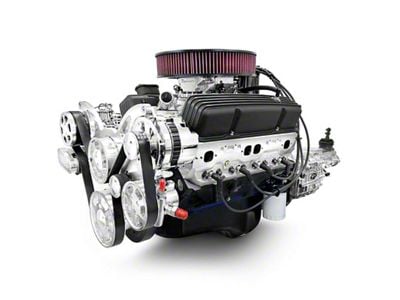 BluePrint Engines Standard Edition Builder Series Small Block Chevy 383 C.I. 436 HP Fuel Injected Crate Engine and TKX Manual Transmission with Polished Pulley Kit