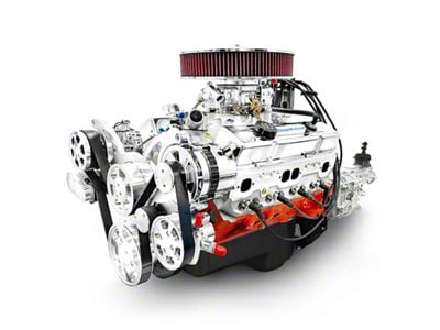 BluePrint Engines Standard Edition Builder Series Small Block Chevy ProSeries 427 C.I. 540 HP Fuel Injected Crate Engine and TKX Manual Transmission with Polished Pulley Kit