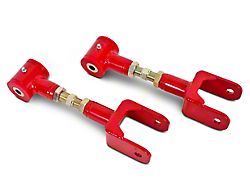 BMR On-Car Adjustable DOM Rear Upper Control Arms; Polyurethane Bushings; Red (79-04 Mustang, Excluding 99-04 Cobra)