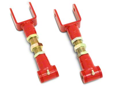 BMR On-Car Adjustable DOM Rear Upper Control Arms; Polyurethane Bushings; Red (79-04 Mustang, Excluding 99-04 Cobra)