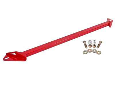 BMR Front Subframe Chassis Brace; 2-Point; Red (15-23 Mustang GT, EcoBoost; 24-25 Mustang w/ Manual Transmission)