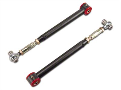 BMR On-Car Adjustable DOM Rear Lower Control Arms; Polyurethane/Rod End Combo; Black Hammertone (05-14 Mustang)