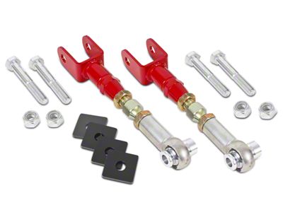 BMR On-Car Adjustable Rear Toe Links; Red (15-24 Mustang)