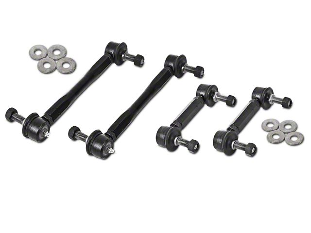 BMR End Link Kit for Front and Rear Sway Bar; Black (15-24 Mustang)