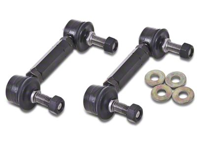 BMR End Link Kit for Rear Sway Bar; Black (15-25 Mustang)