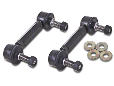 BMR End Link Kit for Rear Sway Bar; Black (15-24 Mustang)