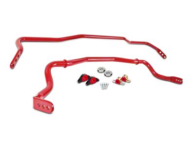 BMR Adjustable Front and Rear Sway Bars; Red (15-25 Mustang)