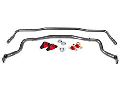 BMR Adjustable Front and Rear Sway Bars; Black Hammertone (15-24 Mustang)