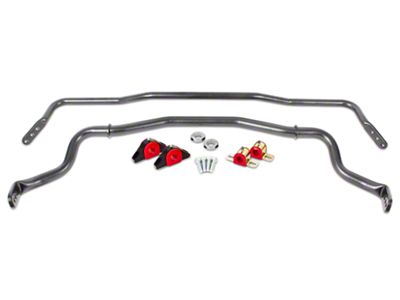 BMR Adjustable Front and Rear Sway Bars; Black Hammertone (15-24 Mustang)