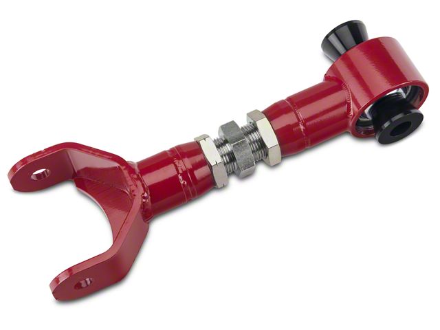 BMR On-Car Adjustable DOM Rear Upper Control Arm; Spherical Bearings; Red (11-14 Mustang)