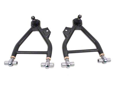 BMR Adjustable Front Lower Coil-Over A-Arms; Rod End; Standard Ball Joint; Black Hammertone (94-04 All)