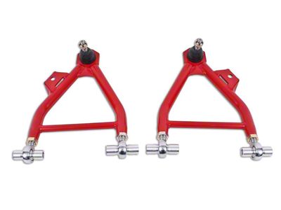 BMR Adjustable Front Lower Coil-Over Arm Arms; Rod End; Standard Ball Joint; Red (94-04 Mustang)
