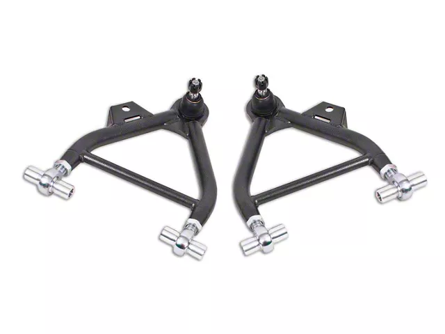 BMR Adjustable Front Lower Coil-Over Arm Arms; Rod End; Tall Ball Joint; Black Hammertone (79-93 Mustang)