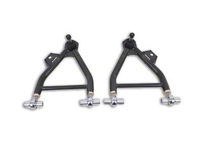 BMR Adjustable Front Lower Coil-Over Arm Arms; Rod End; Tall Ball Joint; Black Hammertone (94-04 Mustang)