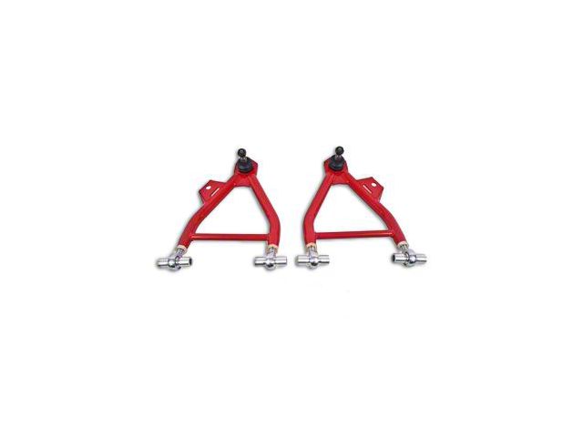 BMR Adjustable Front Lower Coil-Over Arm Arms; Rod End; Tall Ball Joint; Red (94-04 Mustang)