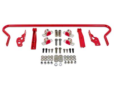 BMR Adjustable Rear Sway Bar with Fabricated End Links; Red (05-14 Mustang)