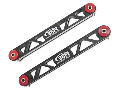 BMR Billet Aluminum Rear Lower Control Arms; Polyurethane Bushings; Black Anodized (05-14 Mustang)