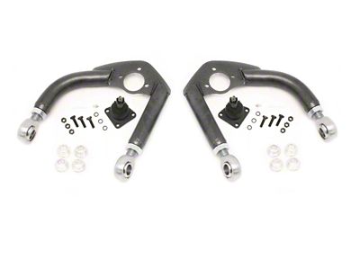 BMR Adjustable DOM Front Upper Control A-Arms; Rod Ends; Black Hammertone (93-02 Camaro)