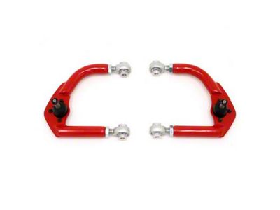 BMR Adjustable DOM Front Upper Control A-Arms; Rod Ends; Red (93-02 Camaro)