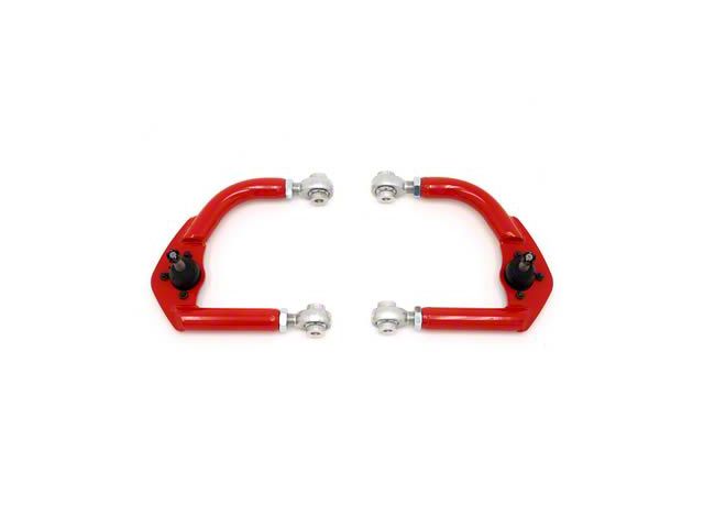 BMR Adjustable DOM Front Upper Control A-Arms; Rod Ends; Red (93-02 Camaro)