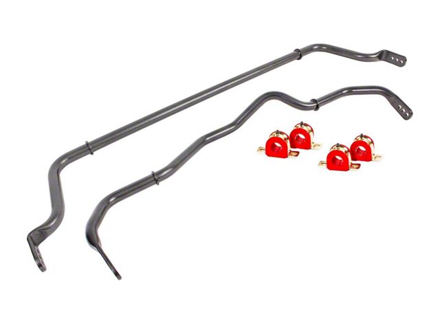 BMR Adjustable Front and Rear Sway Bars; Black Hammertone (16-24 Camaro Coupe)