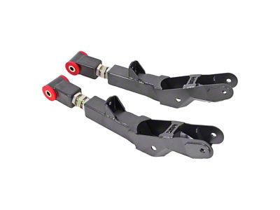 BMR Adjustable Rear Lower Control Arms; Polyurethane Bushings; Black Hammertone (10-15 Camaro)