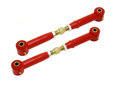 BMR Adjustable Rear Toe Rods; Polyurethane Bushings; Red (10-15 Camaro)