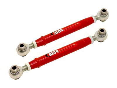 BMR Adjustable Rear Toe Rods; Rod End; Red (10-15 Camaro)